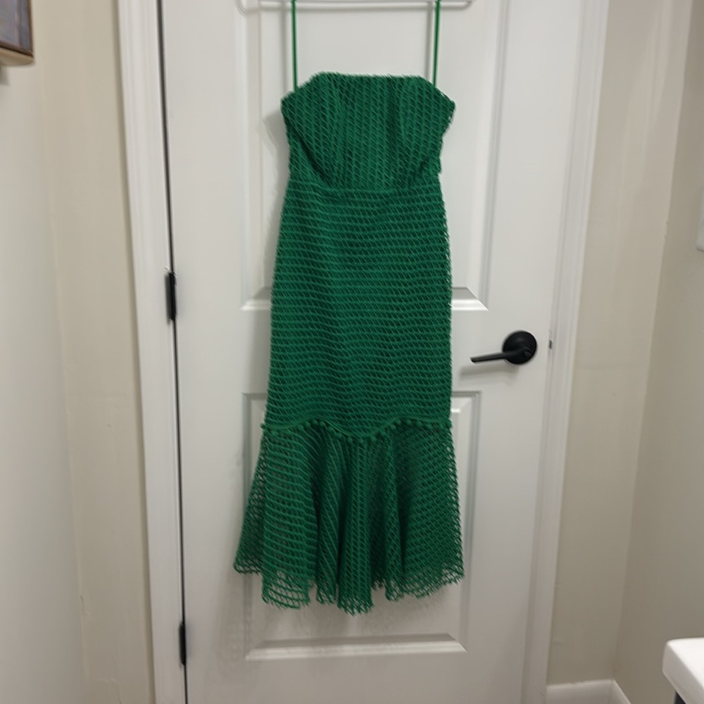 Hello Molly Green Strapless Midi Dress